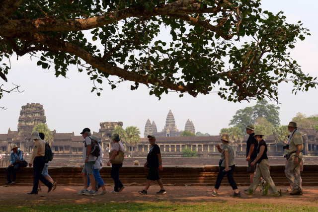 Cambodia sees drop in foreign tourists to famed Angkor
