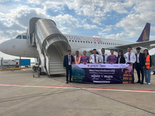 Cambodia Angkor Air launches 1st flight between Siem Reap, Vietnam's Hanoi