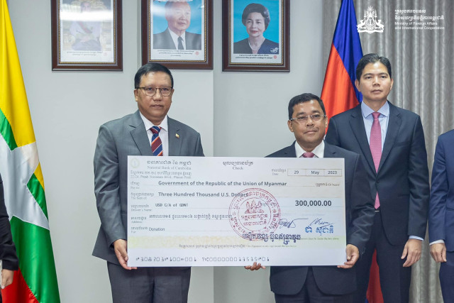 Cambodia Donates $300,00 for Myanmar Cyclone Victims