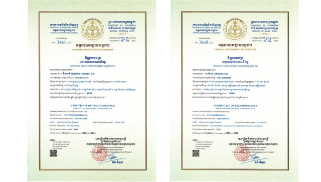 RMA (Cambodia) Plc. and BSP Finance Cambodia Awarded Gold Tax Compliance Certificate by GDT for 2024-2025