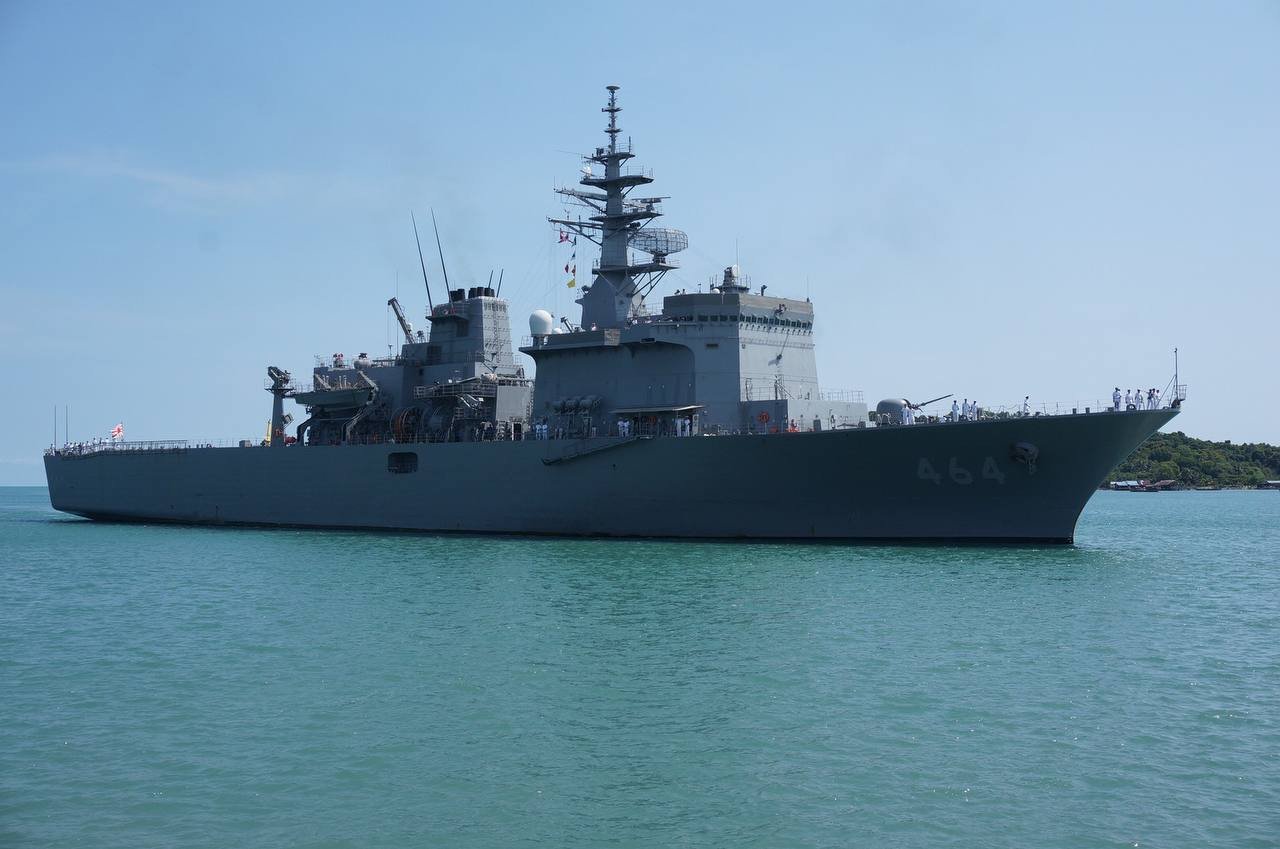 Japanese Navy Ships Arrive at Cambodia’s Ream Naval Base